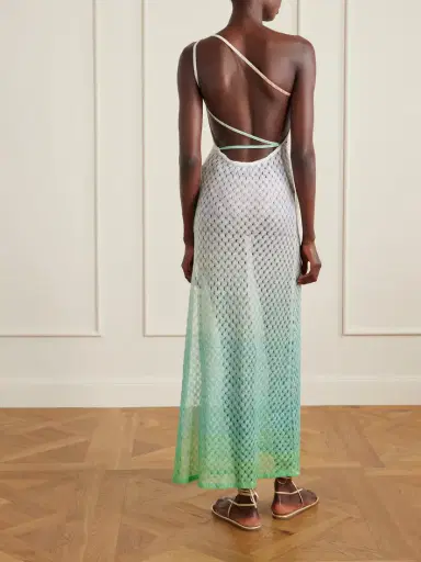 Missoni One-shoulder Metallic Crochet-knit Coverup | Thumbnail 3