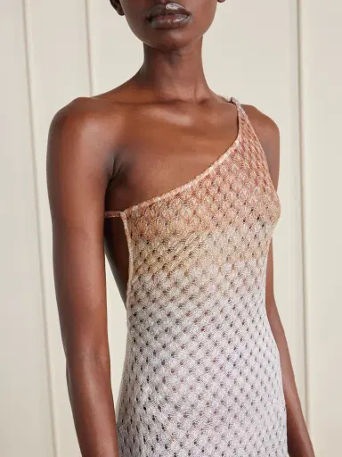 Missoni One-shoulder Metallic Crochet-knit Coverup | Thumbnail 4