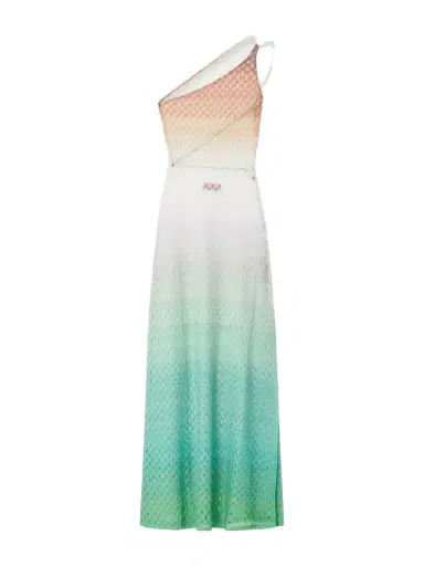 Missoni One-shoulder Metallic Crochet-knit Coverup | Thumbnail 1