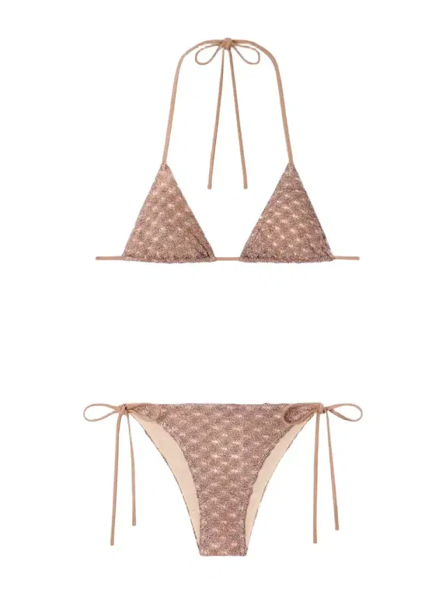 Metallic Crochet-knit Bikini