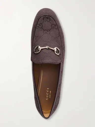 Gucci Jordaan Horsebit-detailed Leather-trimmed Canvas-jacquard Loafers | Thumbnail 6 Gucci Jordaan Horsebit-detailed Leather-trimmed Canvas-jacquard Loafers | Thumbnail 6