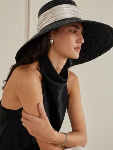 Eugenia Kim Mirabel Satin-trimmed Straw Sunhat | Thumbnail 2 Eugenia Kim Mirabel Satin-trimmed Straw Sunhat | Thumbnail 2