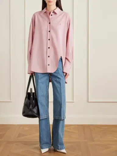 The Attico Oversized Embroidered Crepe Shirt | Thumbnail 2 The Attico Oversized Embroidered Crepe Shirt | Thumbnail 2
