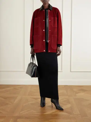 Nour Hammour Barn Leather-trimmed Suede Jacket | Thumbnail 2