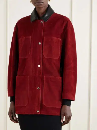 Nour Hammour Barn Leather-trimmed Suede Jacket | Thumbnail 3