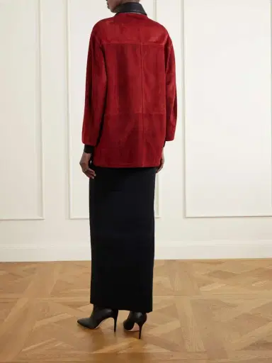 Nour Hammour Barn Leather-trimmed Suede Jacket | Thumbnail 4