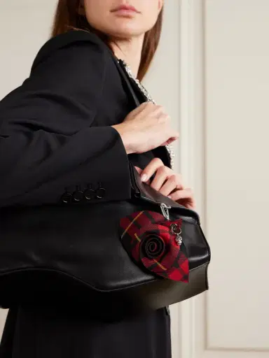 McQueen Silver-tone Checked Jacquard Bag Charm | Thumbnail 2