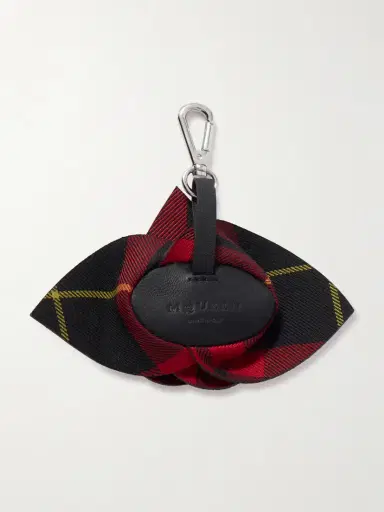 McQueen Silver-tone Checked Jacquard Bag Charm | Thumbnail 3