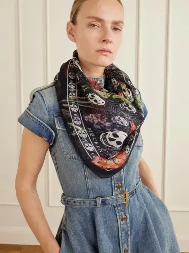 Alexander McQueen Printed Silk-voile Scarf | Thumbnail 2