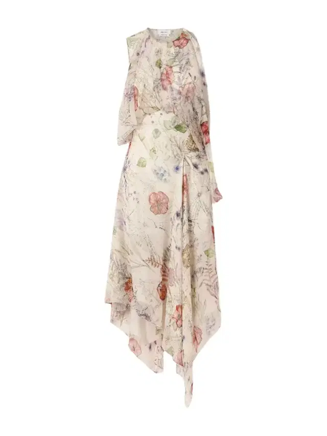 Ruffled Floral-print Silk-chiffon Midi Dress