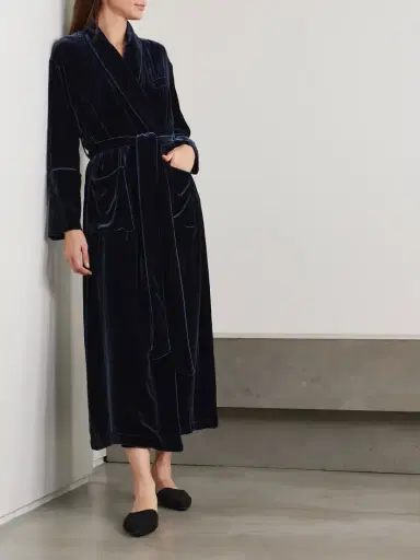 Olivia von Halle Capability Belted Velvet Robe | Thumbnail 2 Olivia von Halle Capability Belted Velvet Robe | Thumbnail 2