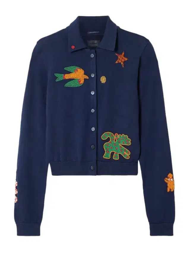 The Racquet Bead-embellished Wool Cardigan