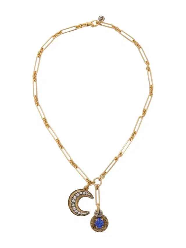 Soli Luna Gold-plated, Crystal And Lapis Lazuli Necklace