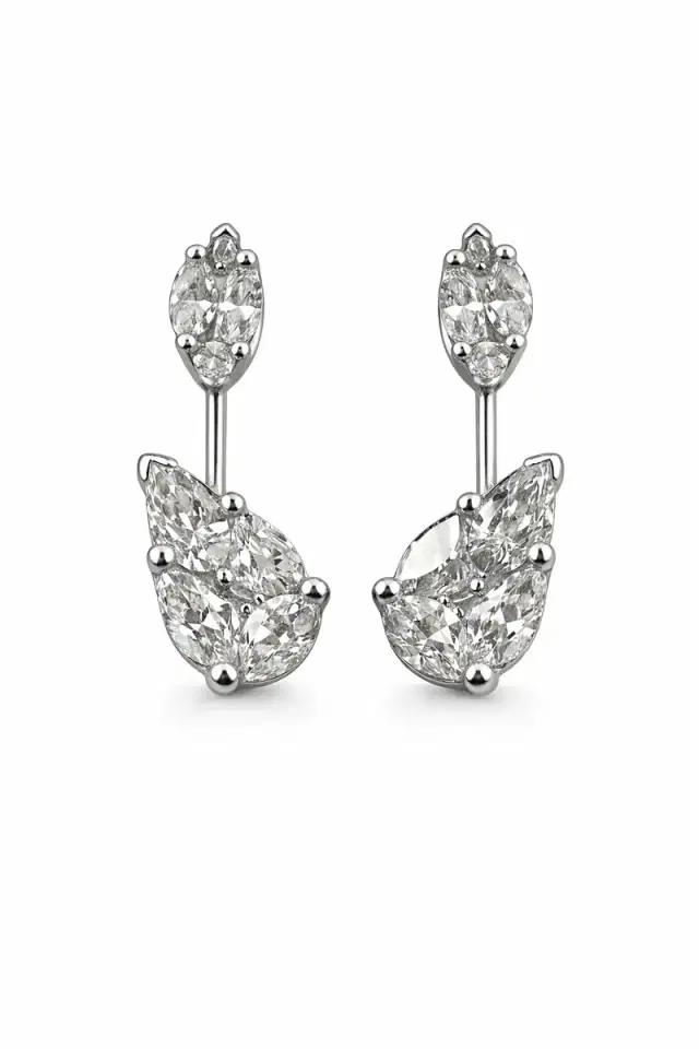 Wish Fine Jewelry 1.25ct Diamond 18K Gold Dangle Drop Earrings