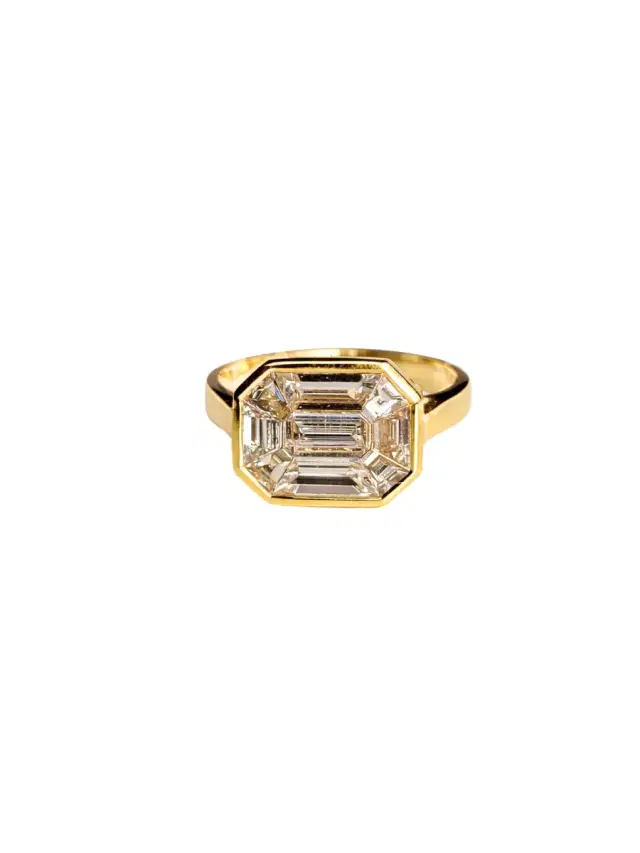 Wish Fine Jewelry 1.26ct Diamond Pave Ring in 18K Yellow Gold