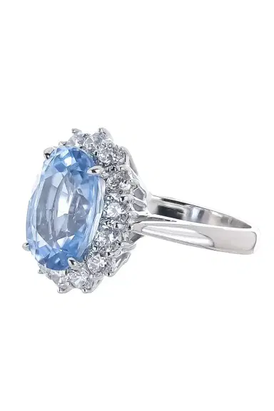 FANTASIA by DESERIO Blue Oval Princess Diana Ring | Thumbnail 5 FANTASIA by DESERIO Blue Oval Princess Diana Ring | Thumbnail 5