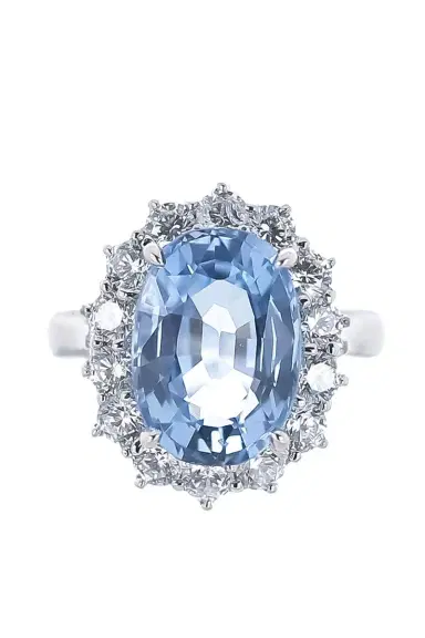 FANTASIA by DESERIO Blue Oval Princess Diana Ring | Thumbnail 1 FANTASIA by DESERIO Blue Oval Princess Diana Ring | Thumbnail 1