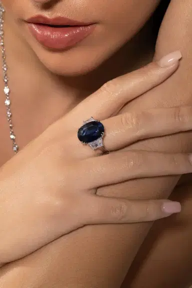 FANTASIA by DESERIO Blue Trapezoid Ring | Thumbnail 3
