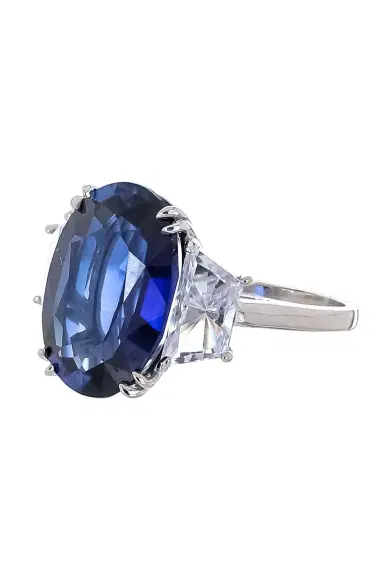 FANTASIA by DESERIO Blue Trapezoid Ring | Thumbnail 5