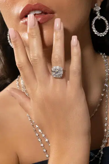 FANTASIA by DESERIO Cushion Cut Center Halo Ring | Thumbnail 2