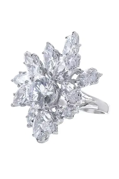 FANTASIA by DESERIO Large Cocktail Flower Ring | Thumbnail 5