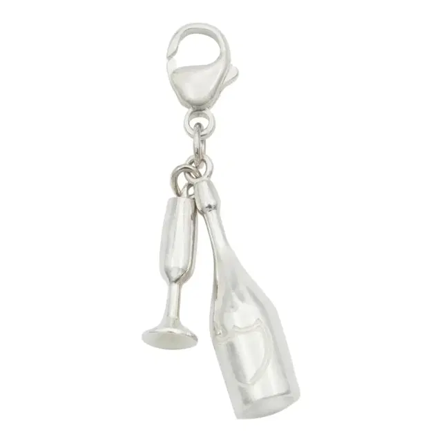 Madison Avenue Couture Bag Bestie Sterling Silver Champagne Bottle Charm