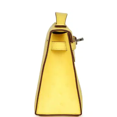 HERMÈS Hermes Kelly Pochette Jaune Citron Ostrich Palladium Hardware | Thumbnail 3 HERMÈS Hermes Kelly Pochette Jaune Citron Ostrich Palladium Hardware | Thumbnail 3