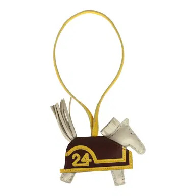 HERMÈS Hermes Rodeo Robeo 24 Charm PM Craie, Terre, Jaune de Naples Milo Lambskin | Thumbnail 2