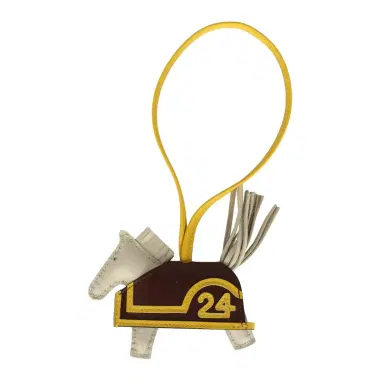 HERMÈS Hermes Rodeo Robeo 24 Charm PM Craie, Terre, Jaune de Naples Milo Lambskin | Thumbnail 1