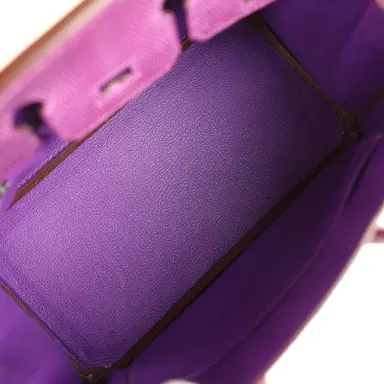 HERMÈS Pre-owned Hermes Birkin 25 Violet Varanus Niloticus Lizard Palladium Hardware | Thumbnail 8 HERMÈS Pre-owned Hermes Birkin 25 Violet Varanus Niloticus Lizard Palladium Hardware | Thumbnail 8