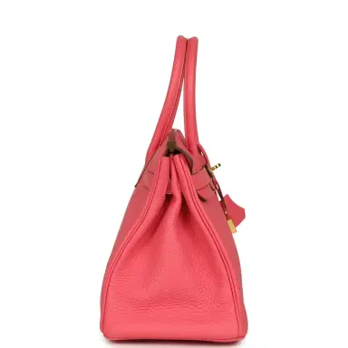 HERMÈS Pre-owned Hermes Birkin 30 Rose Lipstick Togo Gold Hardware | Thumbnail 3