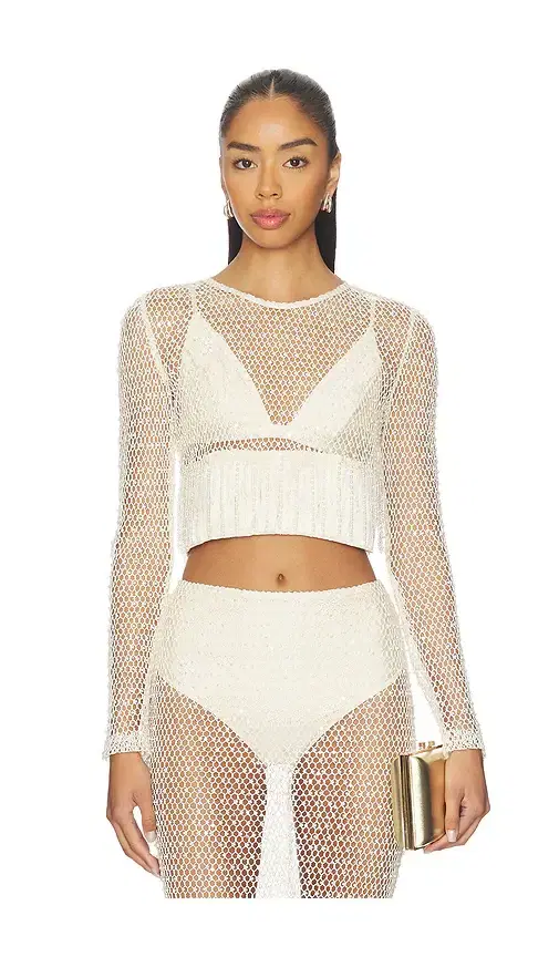 PatBO Crochet Bloom Top