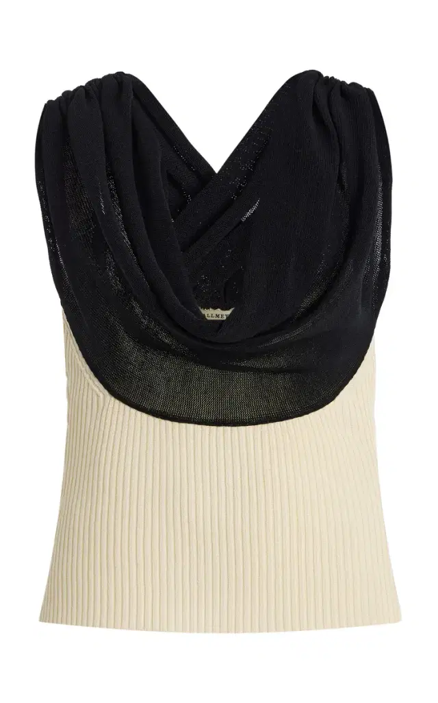 Meeka Cowl-Neck Cotton-Blend Top