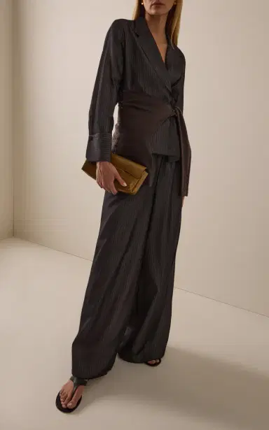 Kallmeyer Cairo Pinstriped Silk Trapped Poplin Wide-Leg Pants | Thumbnail 2 Kallmeyer Cairo Pinstriped Silk Trapped Poplin Wide-Leg Pants | Thumbnail 2