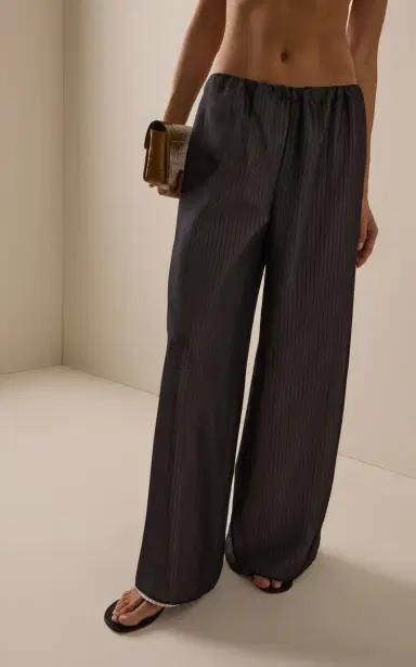Kallmeyer Cairo Pinstriped Silk Trapped Poplin Wide-Leg Pants | Thumbnail 3 Kallmeyer Cairo Pinstriped Silk Trapped Poplin Wide-Leg Pants | Thumbnail 3