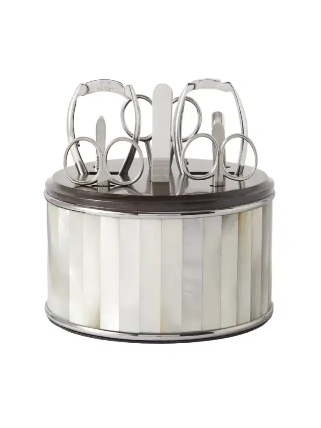 Lorenzi Milano Mother-of-Pearl and Stainless Steel Manicure Set - Men