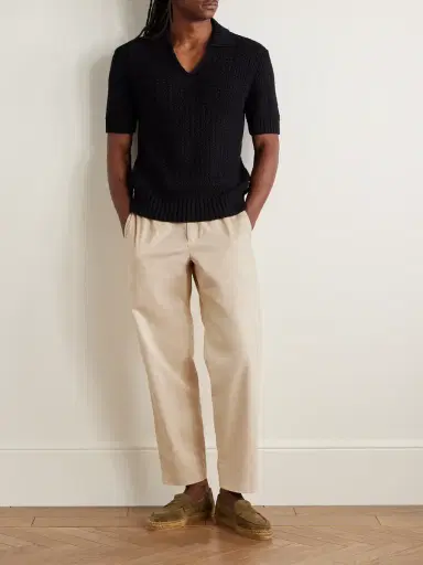 Orlebar Brown Alex Slim-Fit Brushed Cotton-Blend Twill Drawstring Trousers - Men | Thumbnail 2 Orlebar Brown Alex Slim-Fit Brushed Cotton-Blend Twill Drawstring Trousers - Men | Thumbnail 2