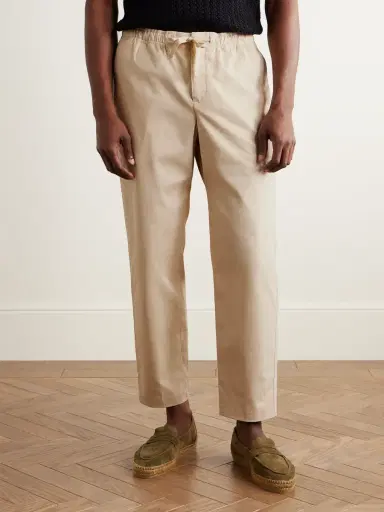 Orlebar Brown Alex Slim-Fit Brushed Cotton-Blend Twill Drawstring Trousers - Men | Thumbnail 3 Orlebar Brown Alex Slim-Fit Brushed Cotton-Blend Twill Drawstring Trousers - Men | Thumbnail 3