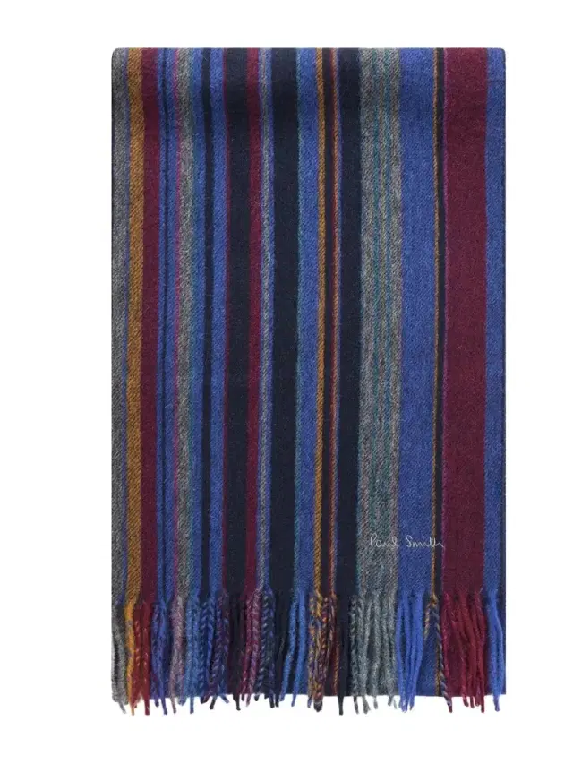 Paul Smith Fringed Striped Wool Scarf - Men