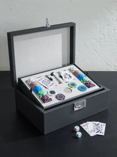 dunhill Century Despatch Leather and Silver-Tone Poker Set - Men | Thumbnail 1 dunhill Century Despatch Leather and Silver-Tone Poker Set - Men | Thumbnail 1