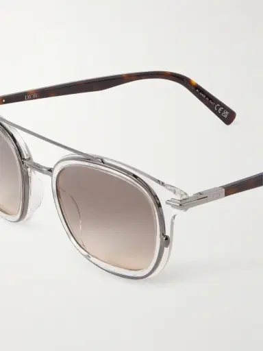 DIOR Eyewear DiorBlackSuit S14I Square-Frame Acetate and Silver-Tone Sunglasses - Men | Thumbnail 3