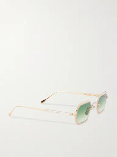 Sato Hadar-T Hexagonal-Frame Gold- and Silver-Tone Titanium Sunglasses - Men | Thumbnail 4
