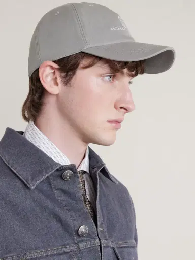 Brunello Cucinelli Logo-Embroidered Leather-Trimmed Cotton-Twill Baseball Cap - Men | Thumbnail 3 Brunello Cucinelli Logo-Embroidered Leather-Trimmed Cotton-Twill Baseball Cap - Men | Thumbnail 3