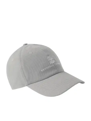 Brunello Cucinelli Logo-Embroidered Leather-Trimmed Cotton-Twill Baseball Cap - Men | Thumbnail 1 Brunello Cucinelli Logo-Embroidered Leather-Trimmed Cotton-Twill Baseball Cap - Men | Thumbnail 1