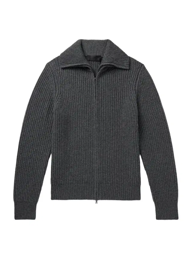 Nili Lotan Ribbed-Knit Zip-Up Cardigan - Men