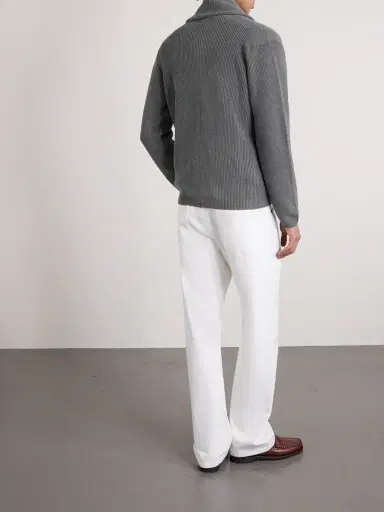 Brunello Cucinelli Shawl-Collar Double-Breasted Ribbed Cotton Cardigan - Men | Thumbnail 4 Brunello Cucinelli Shawl-Collar Double-Breasted Ribbed Cotton Cardigan - Men | Thumbnail 4