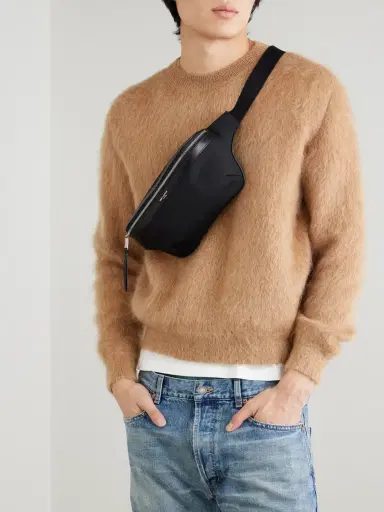 Saint Laurent Leather-Trimmed Canvas Belt Bag - Men | Thumbnail 2