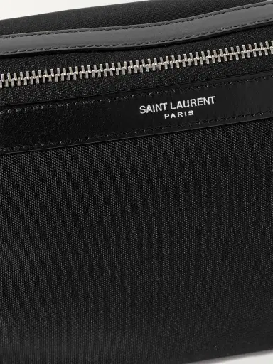 Saint Laurent Leather-Trimmed Canvas Belt Bag - Men | Thumbnail 4