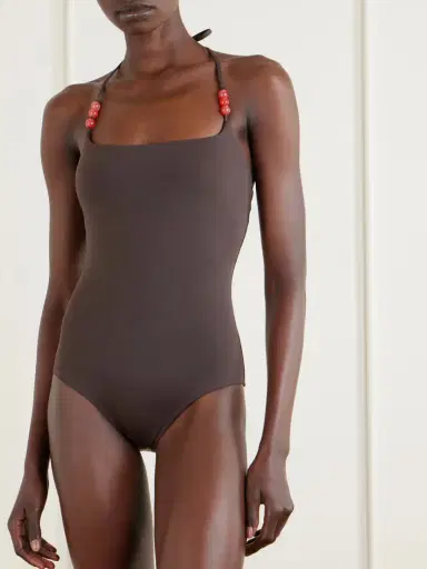 Staud Laird Embellished Halterneck Swimsuit | Thumbnail 2 Staud Laird Embellished Halterneck Swimsuit | Thumbnail 2