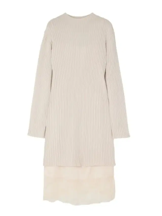 Willow Layered Lace-trimmed Satin And Ribbed Wool-blend Midi Dress